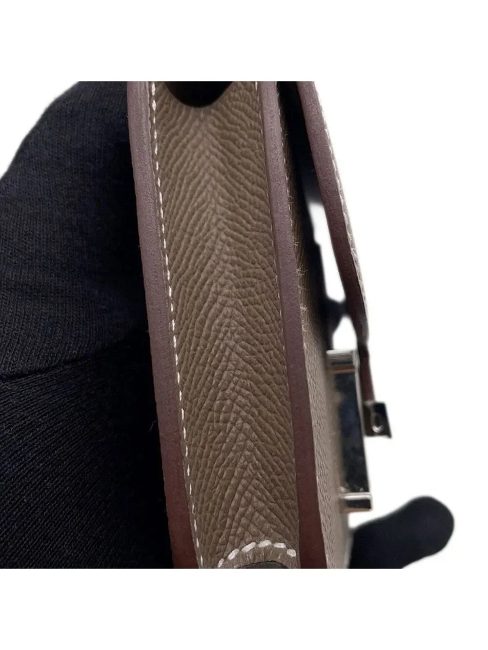 Hermes Wallet Constance Slim Etoupe Silver Epsom